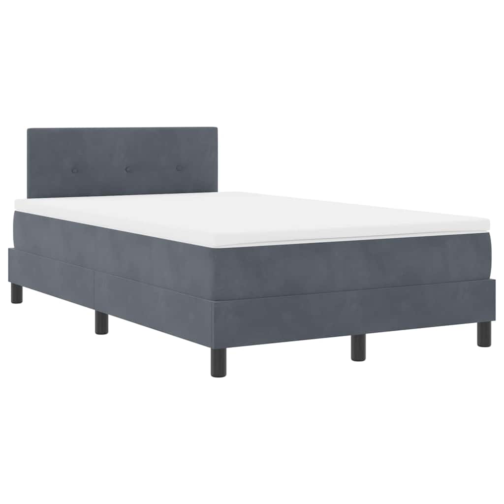 LED Box Spring Krevet Tamno siva 120 x 190 cm Baršun