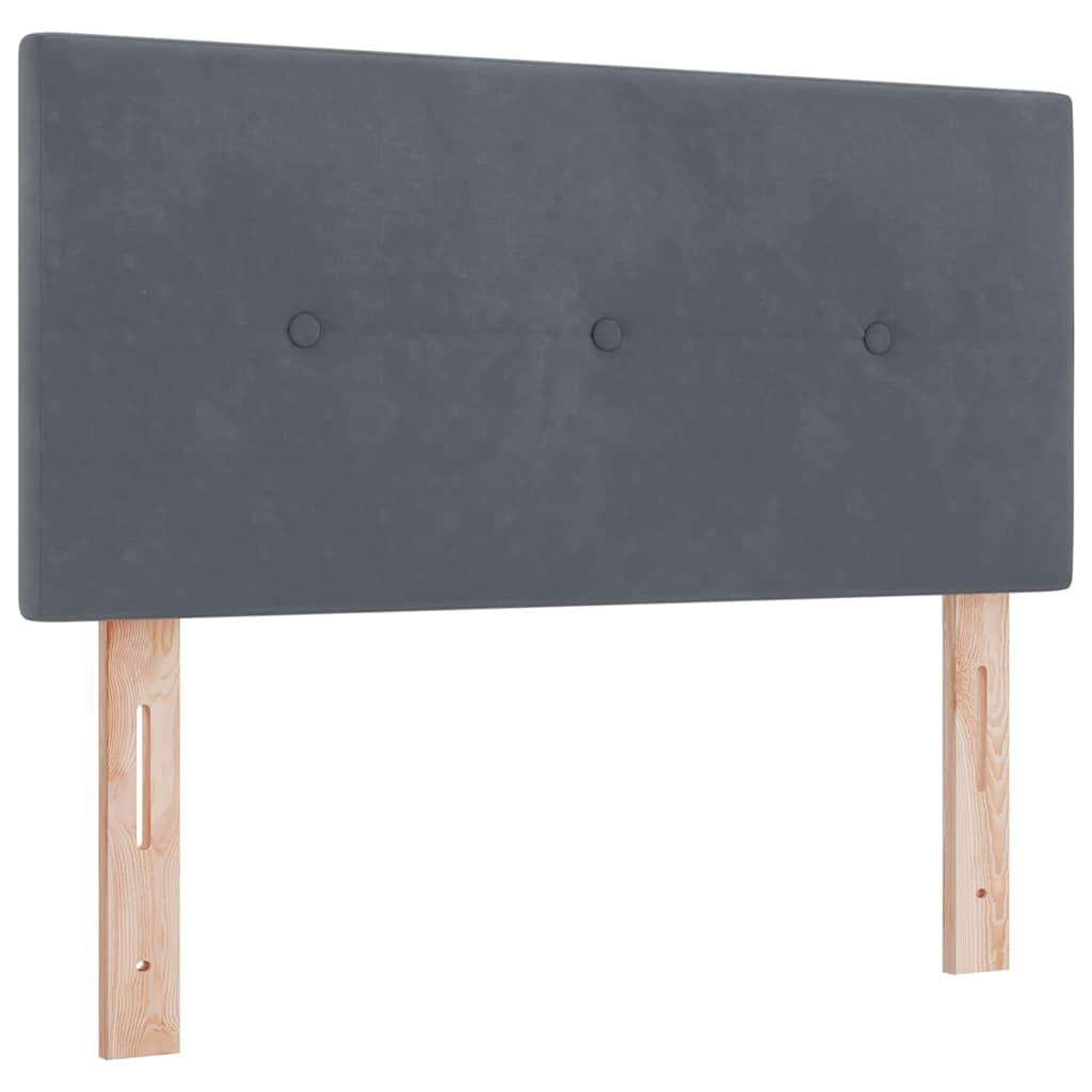 LED Box Spring Krevet Tamno siva 120 x 190 cm Baršun