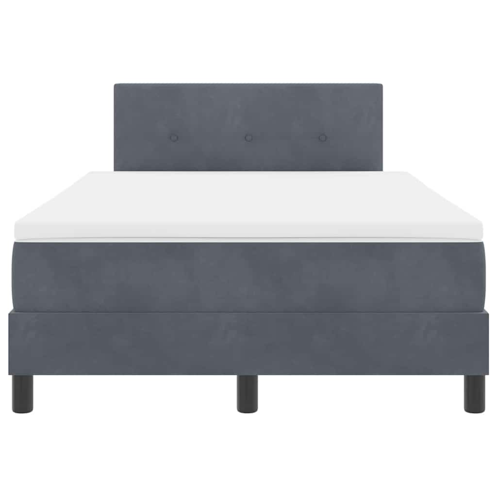 LED Box Spring Krevet Tamno siva 120 x 190 cm Baršun
