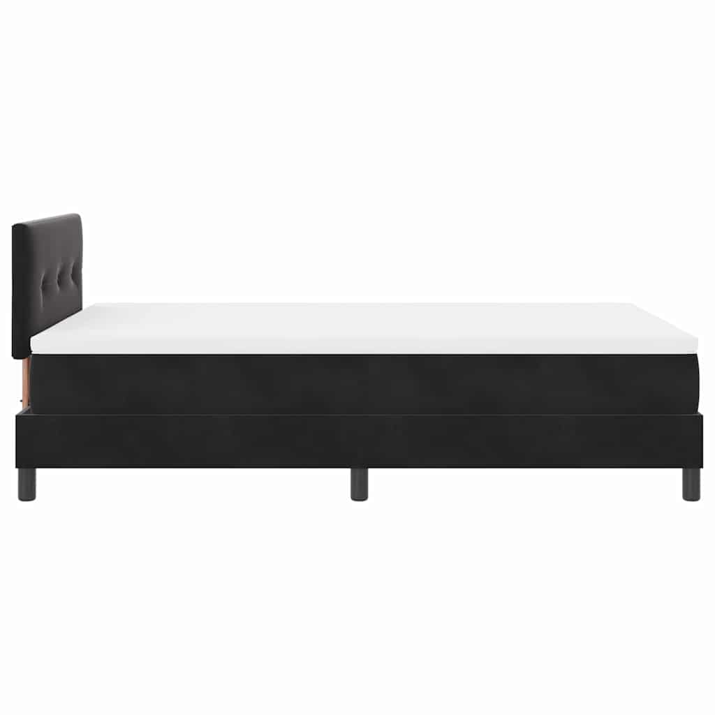 LED Box Spring Krevet s jastukom Crna 120 x 200 cm Baršun