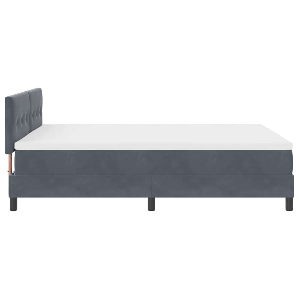 LED Box Spring Krevet Tamno siva 140 x 190 cm Baršun