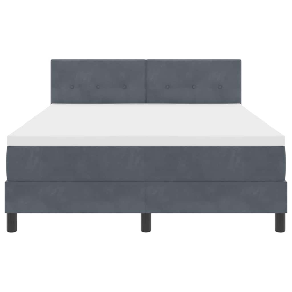 LED Box Spring Krevet Tamno siva 160 x 200 cm Baršun