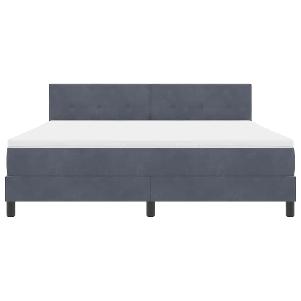 LED Box Spring Krevet Tamno siva 180 x 200 cm Baršun