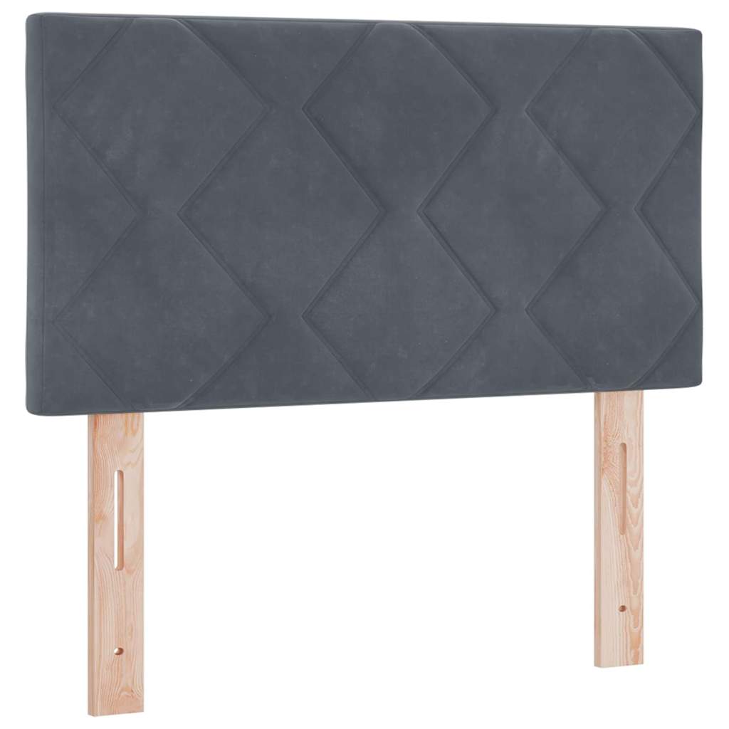 LED Box Spring Krevet Tamno siva 80 x 200 cm Baršun