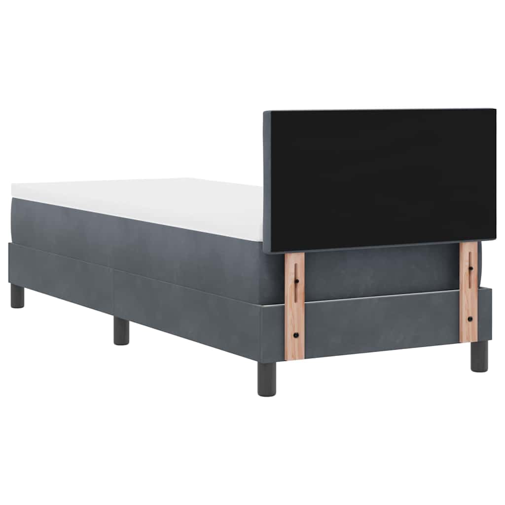 LED Box Spring Krevet Tamno siva 80 x 200 cm Baršun