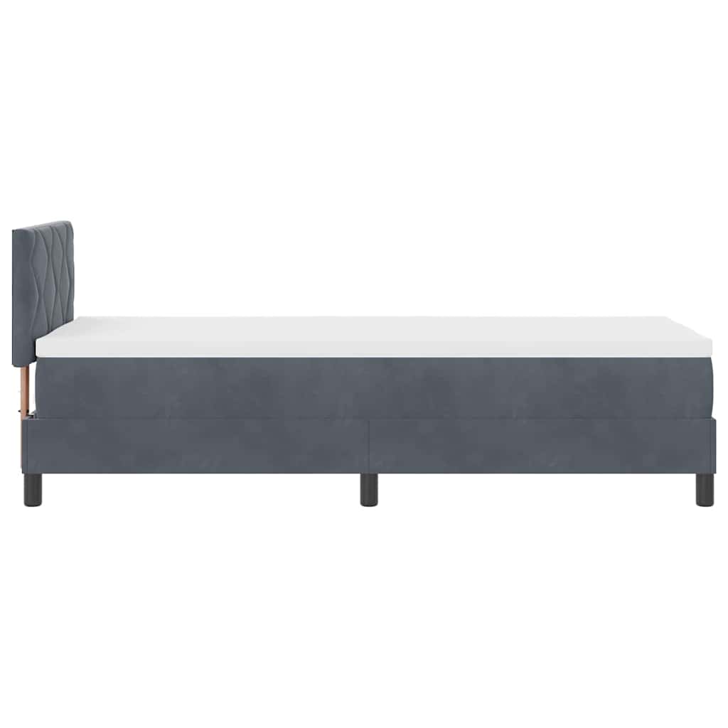 LED Box Spring Krevet Tamno siva 80 x 200 cm Baršun