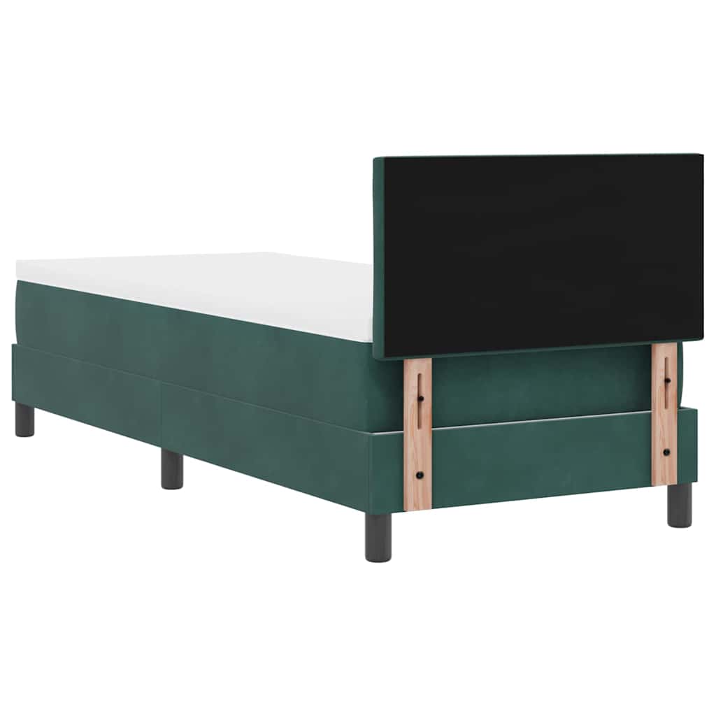 LED Box Spring Krevet Tamnozelena 80 x 200 cm Baršun