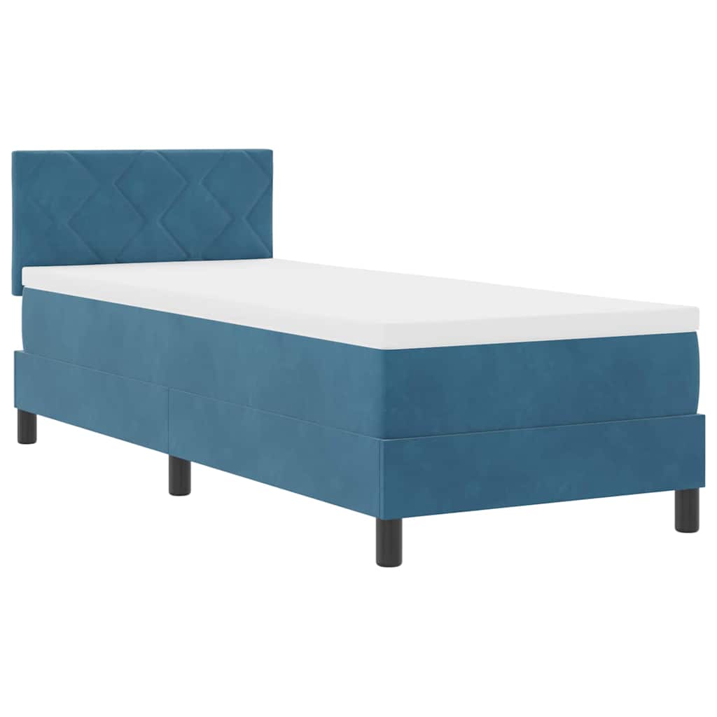 LED Box Spring Krevet Tamno plava 80 x 200 cm Baršun
