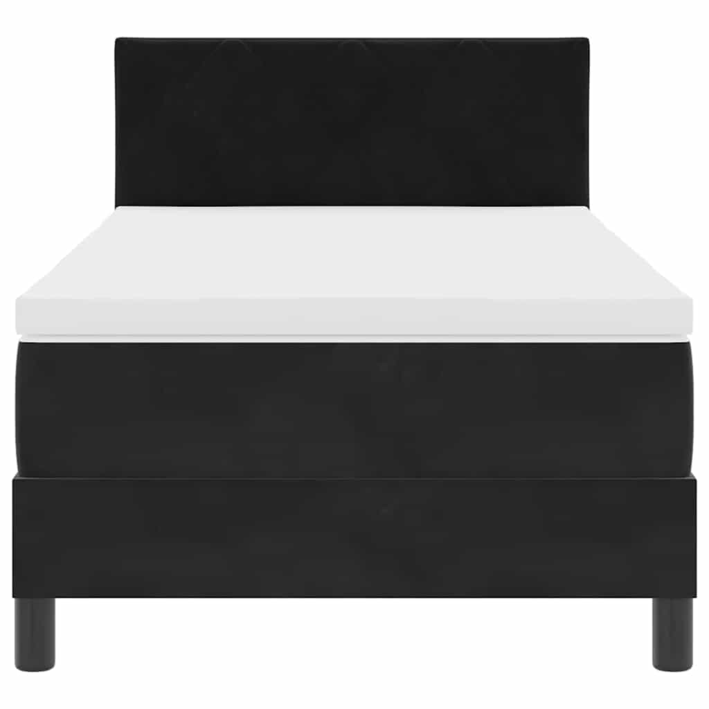 LED Box Spring Krevet s LED trakama Crna 90 x 190 cm Baršun