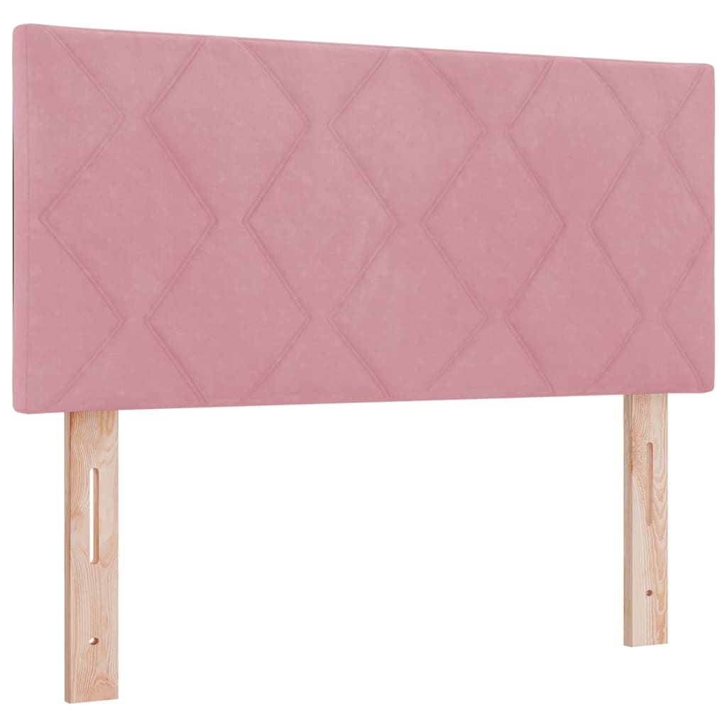 LED Box Spring Krevet Ružičasta 120 x 190 cm Baršun