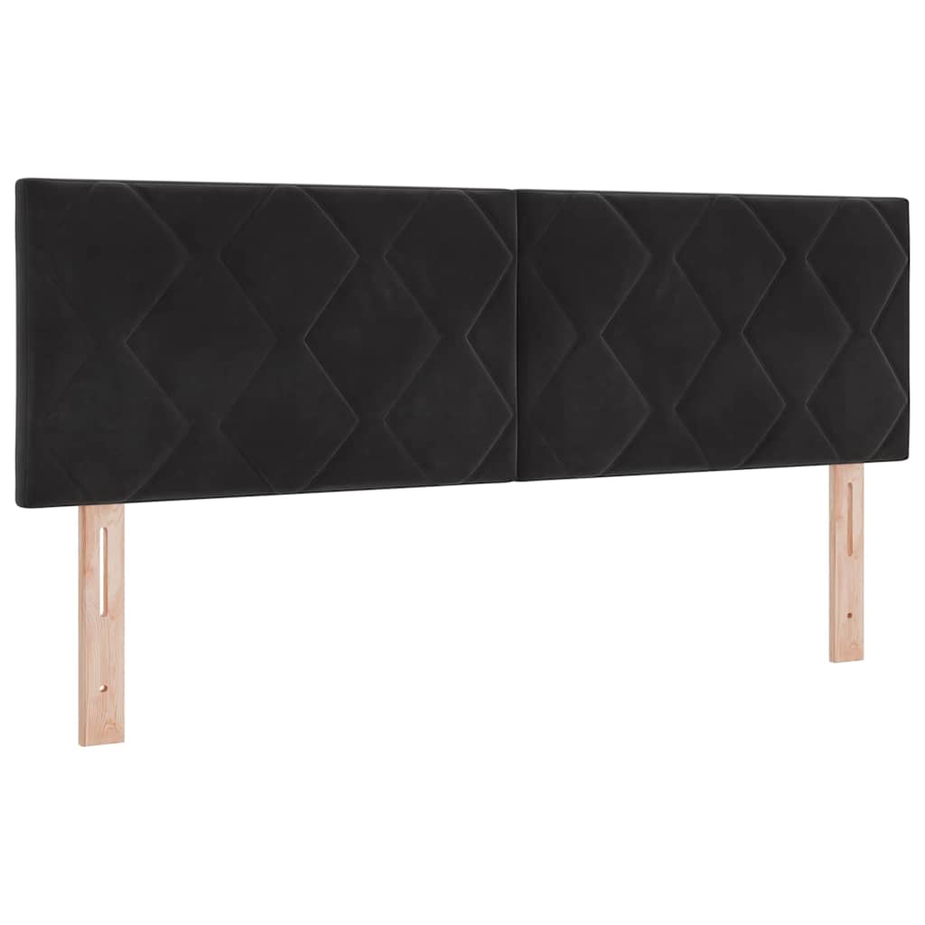 LED Box Spring Krevet s LED trakama Crna 140 x 200 cm Baršun