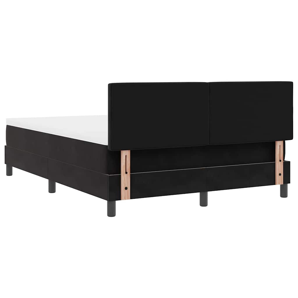 LED Box Spring Krevet s LED trakama Crna 140 x 200 cm Baršun