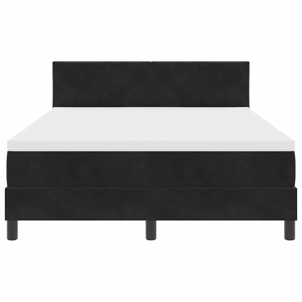 LED Box Spring Krevet s LED trakama Crna 140 x 200 cm Baršun