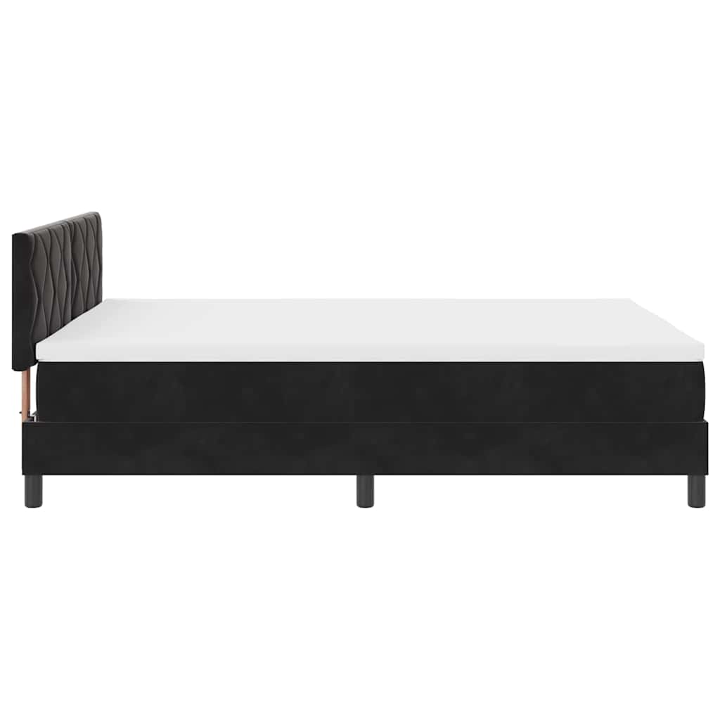 LED Box Spring Krevet s LED trakama Crna 140 x 200 cm Baršun