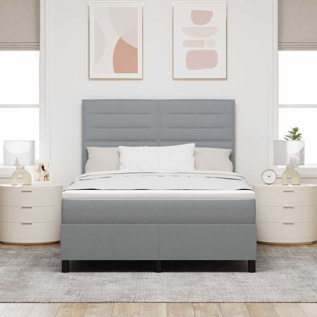 Krevet s opruga kutije Svjetlosiva 140 x 200 cm tkanina