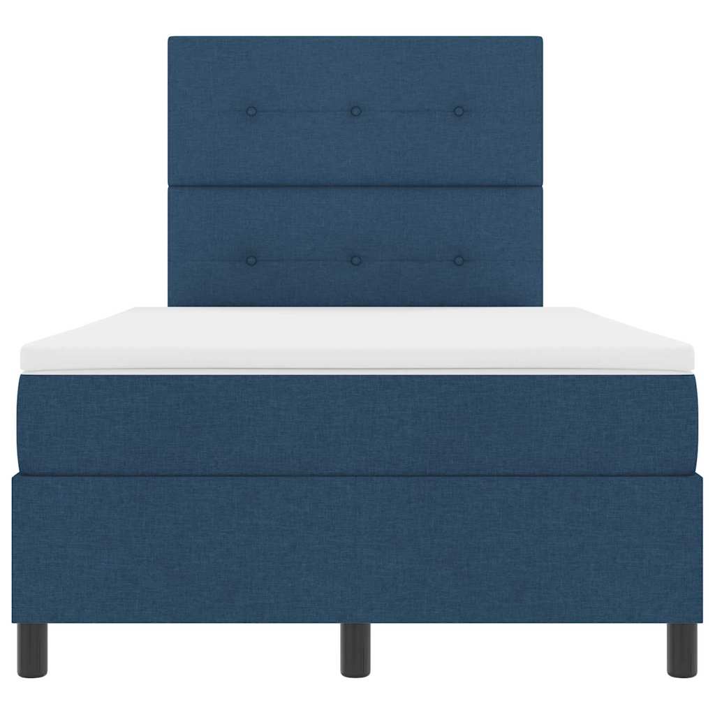 Krevet s opruga kutije s LED trakama Plava 120 x 200 cm tkanina