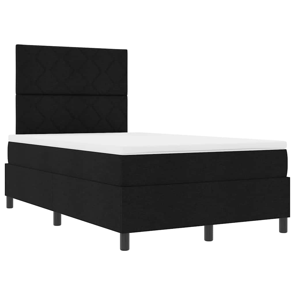 Krevet s opruga kutije s LED trakama Crna 120 x 190 cm tkanina