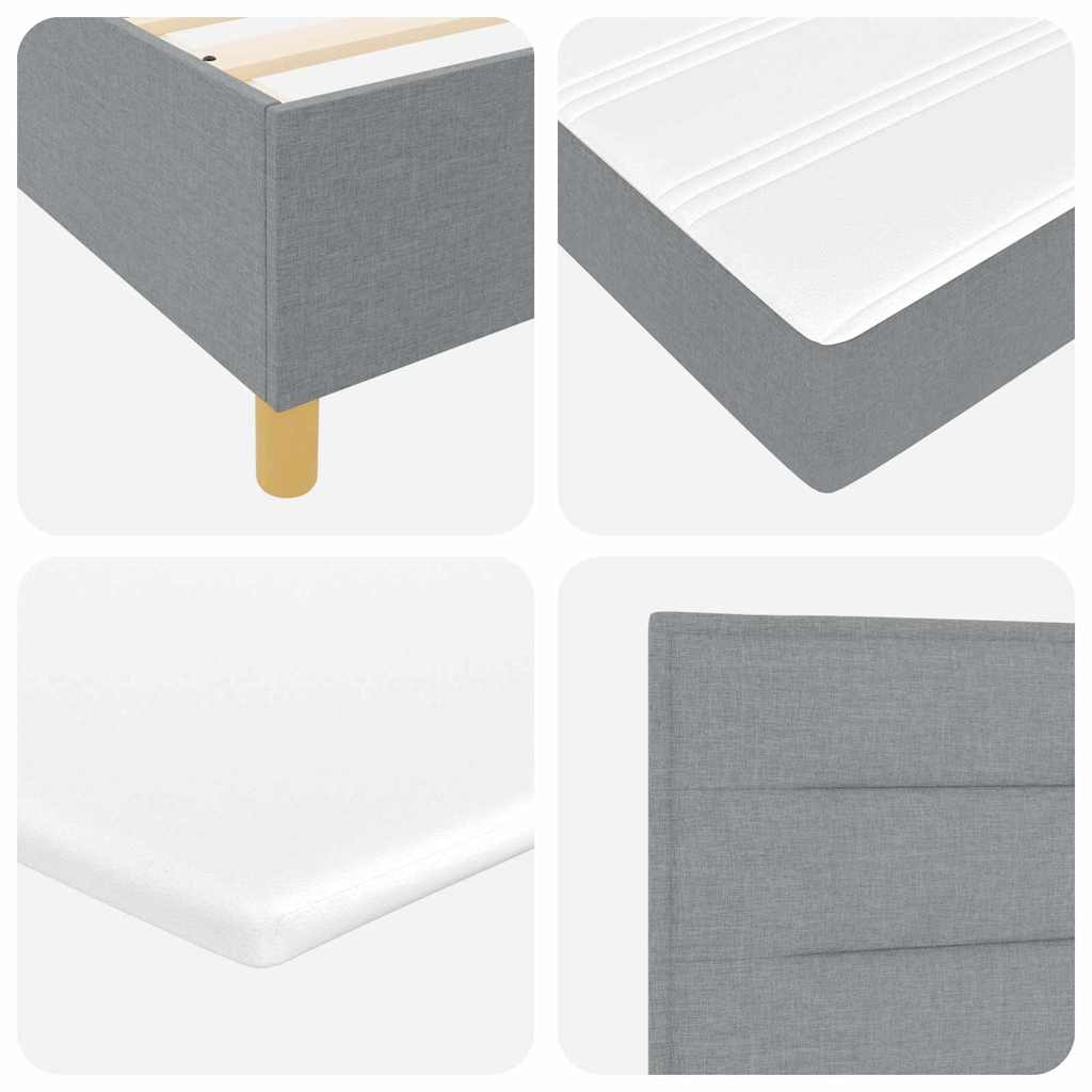 LED Box Spring Krevet Svijetlo siva 80 x 200 cm tkanina Svjetlosiva
