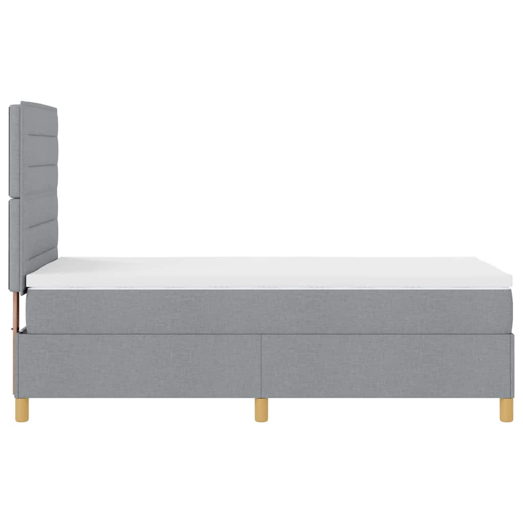 LED Box Spring Krevet Svijetlo siva 80 x 200 cm tkanina Svjetlosiva