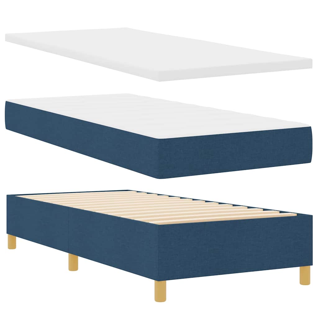 LED Box Spring Krevet s uzglavljem Plava 80 x 200 cm tkanina