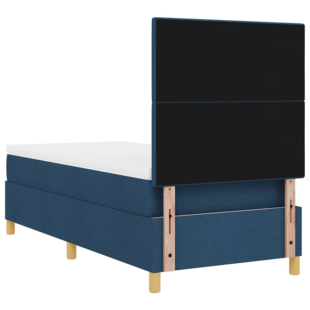 LED Box Spring Krevet s uzglavljem Plava 80 x 200 cm tkanina