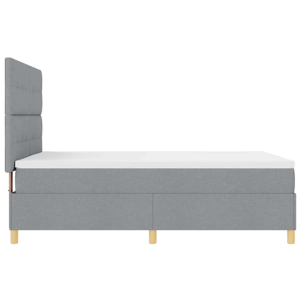 LED Box Spring Krevet Svijetlo siva 160 x 200 cm tkanina Svjetlosiva