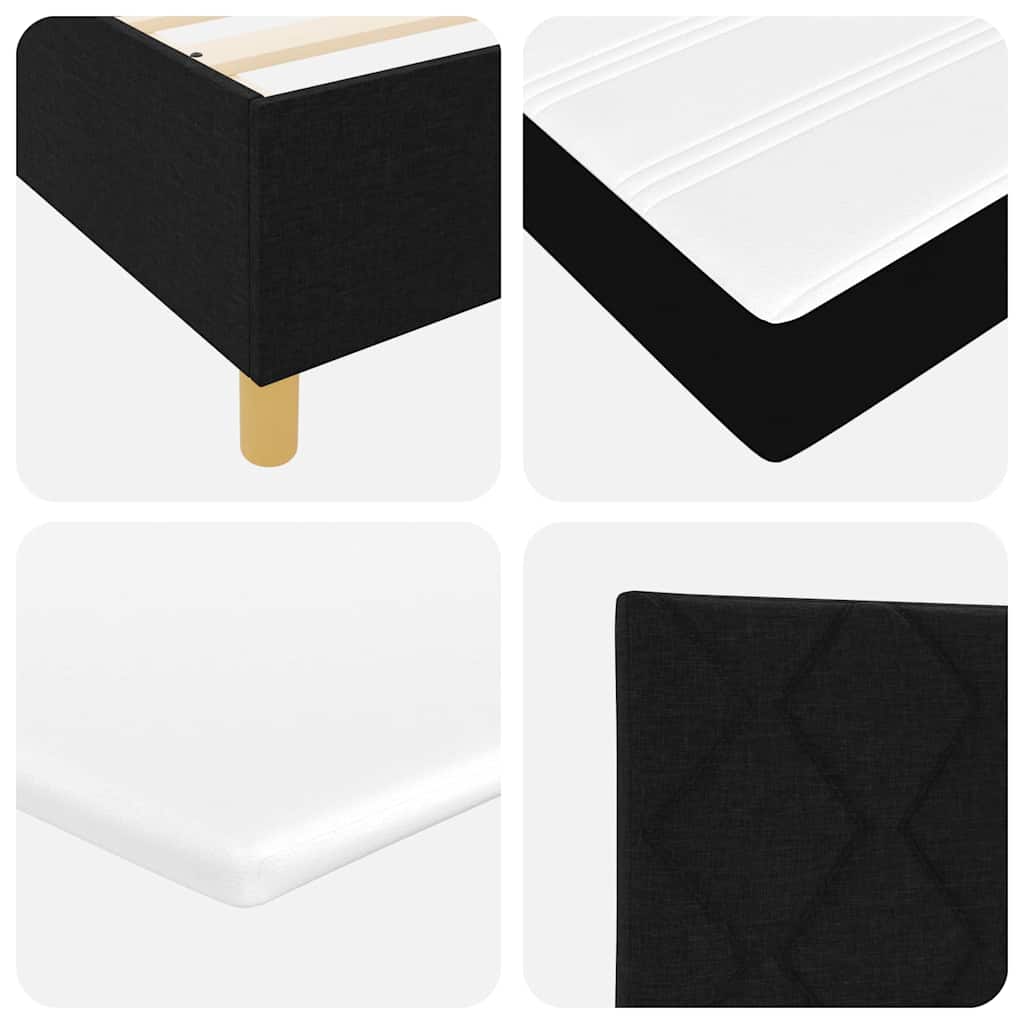 LED Box Spring Krevet s uzglavljem Crna 100 x 200 cm tkanina