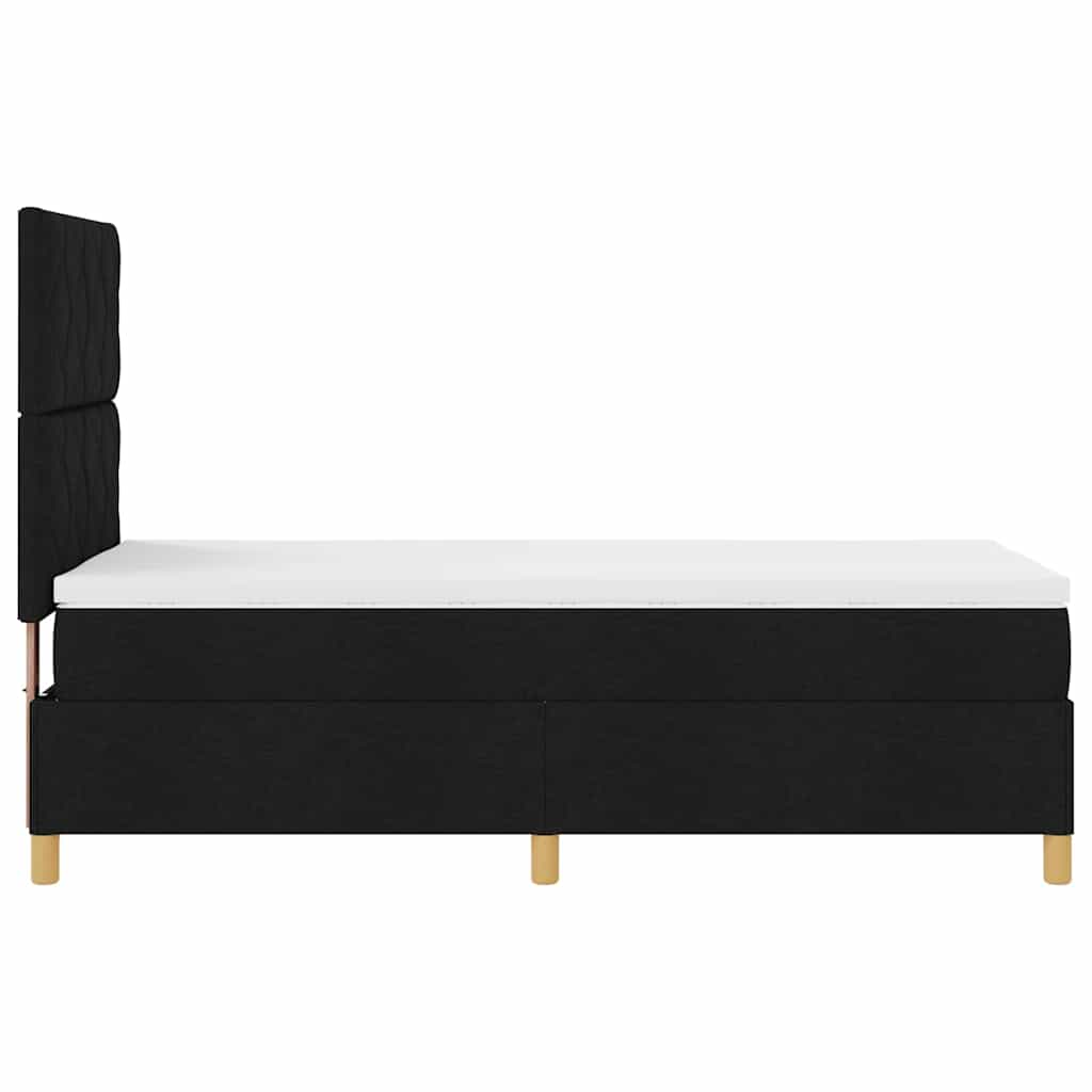 LED Box Spring Krevet s uzglavljem Crna 100 x 200 cm tkanina