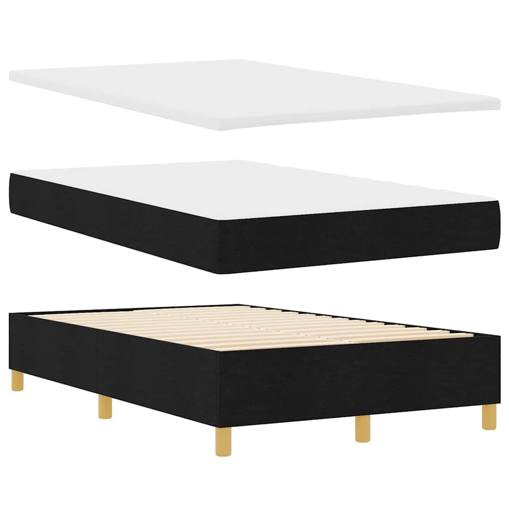 LED Box Spring Krevet s uzglavljem Crna 120 x 200 cm tkanina