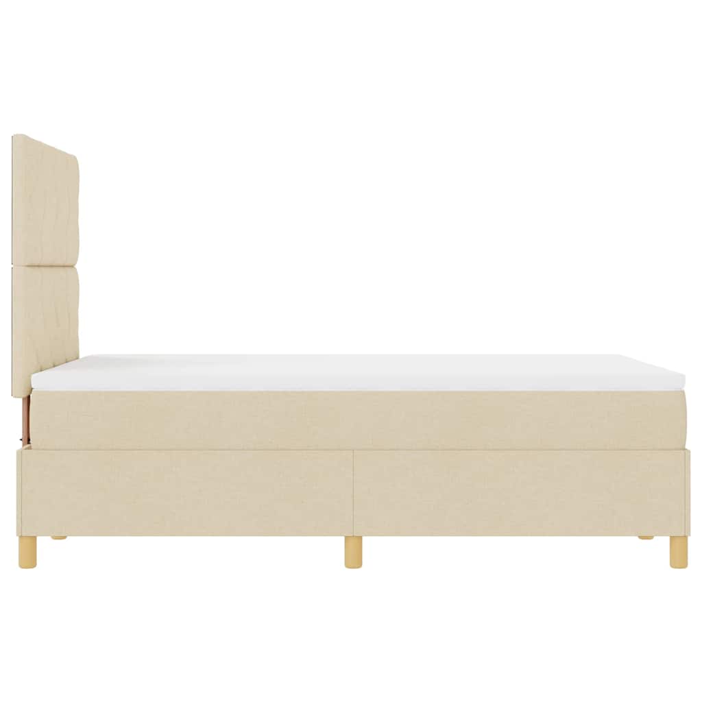 LED Box Spring Krevet s uzglavljem Krema 120 x 200 cm tkanina