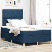 LED Box Spring Krevet s uzglavljem Plava 120 x 200 cm tkanina