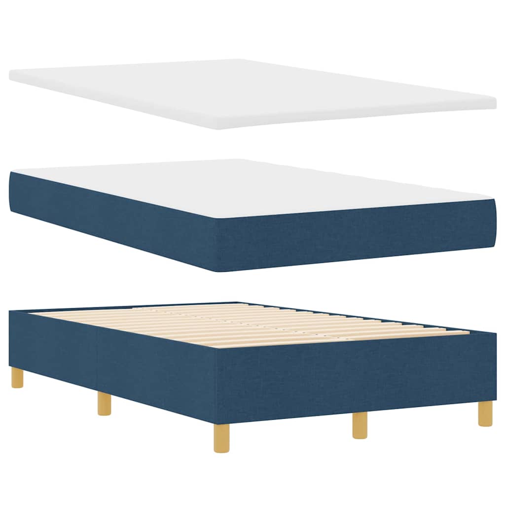 LED Box Spring Krevet s uzglavljem Plava 120 x 200 cm tkanina