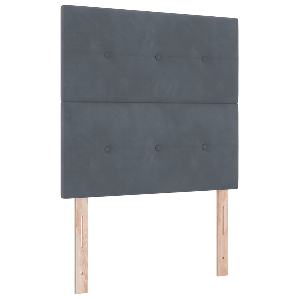 LED Box Spring Krevet Tamno siva 80 x 200 cm Baršun