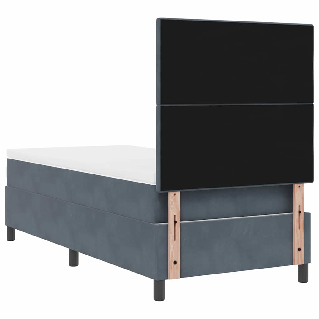LED Box Spring Krevet Tamno siva 80 x 200 cm Baršun