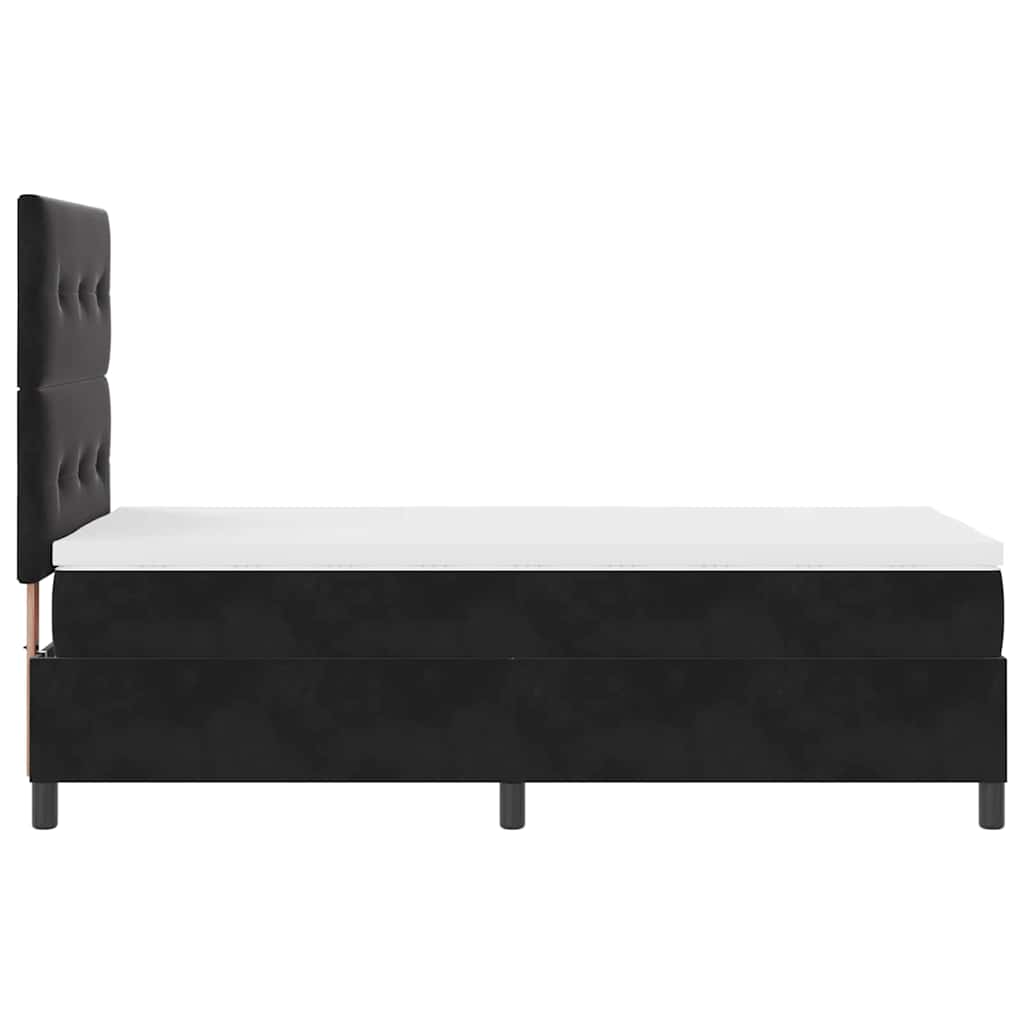 LED Box Spring Krevet s uzglavljem Crna 80 x 200 cm Baršun