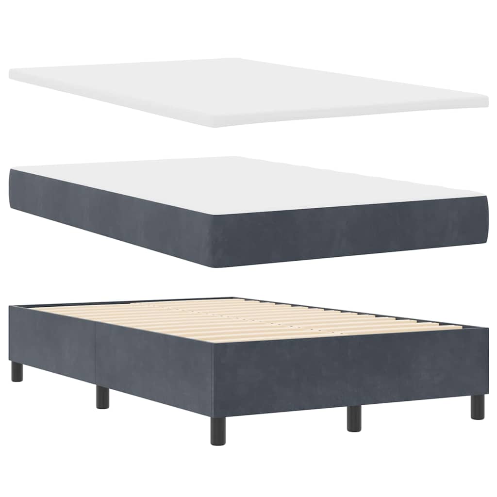 LED Box Spring Krevet Tamno siva 120 x 190 cm Baršun