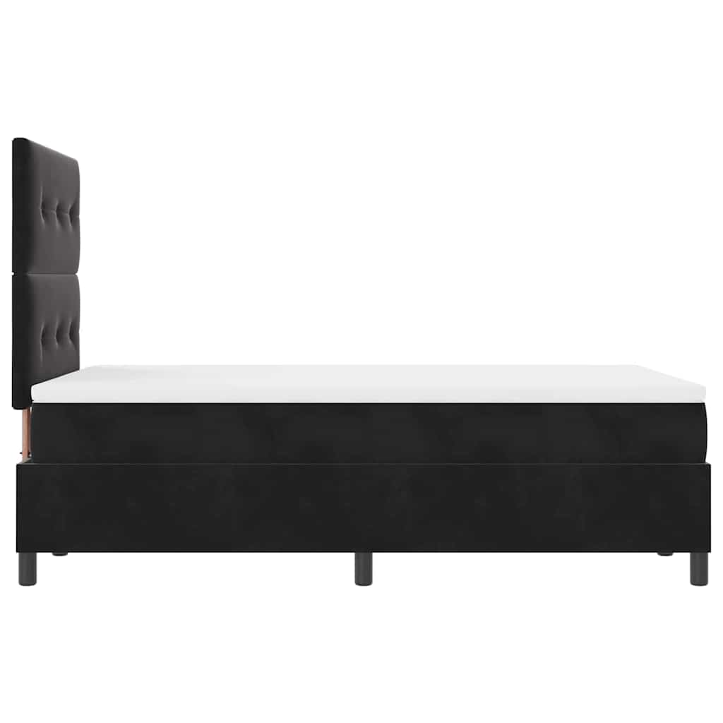 LED Box Spring Krevet s uzglavljem Crna 120 x 190 cm Baršun