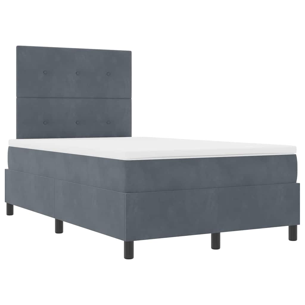 LED Box Spring Krevet Tamno siva 120 x 200 cm Baršun