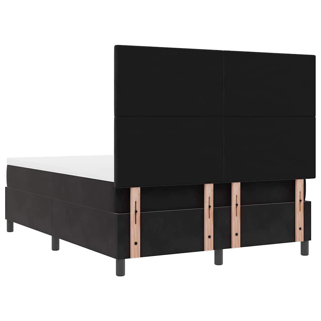 LED Box Spring Krevet s uzglavljem Crna 140 x 200 cm Baršun