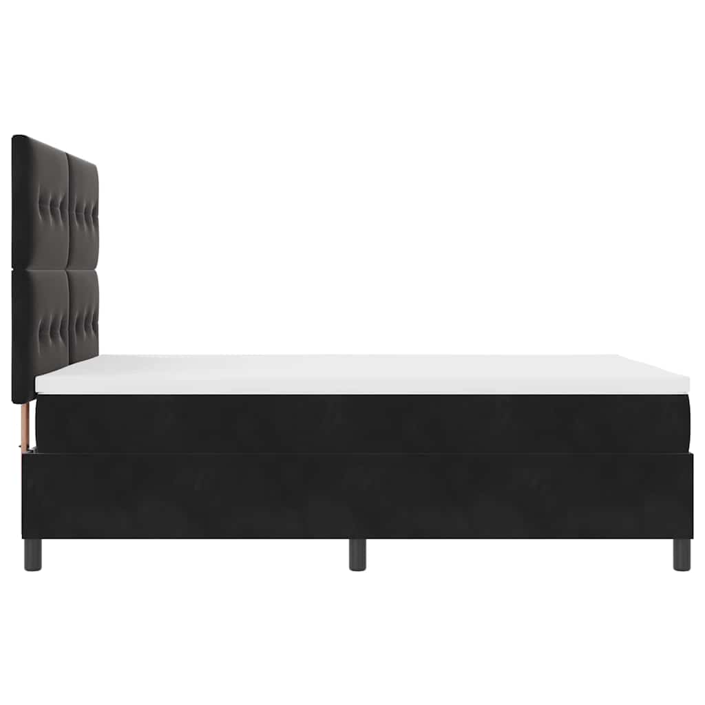 LED Box Spring Krevet s uzglavljem Crna 140 x 200 cm Baršun