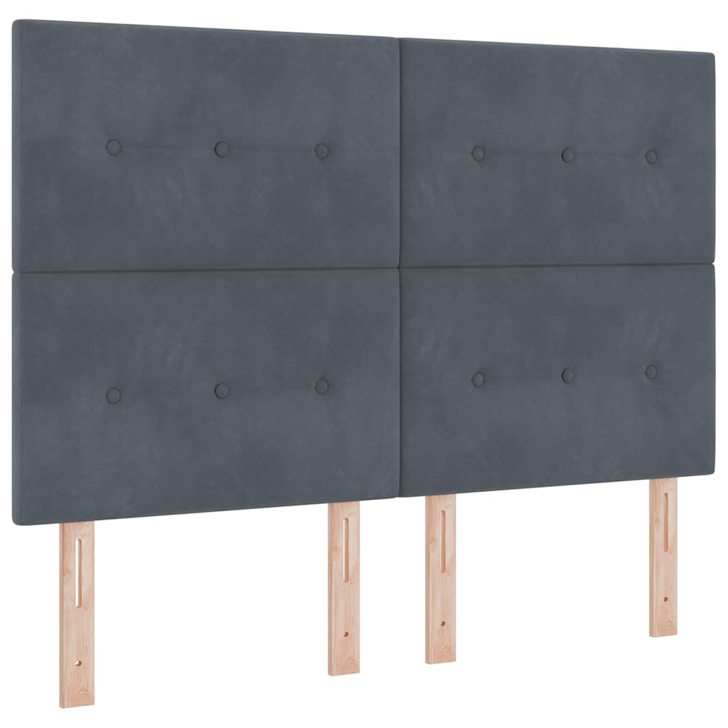 LED Box Spring Krevet Tamno siva 160 x 200 cm Baršun