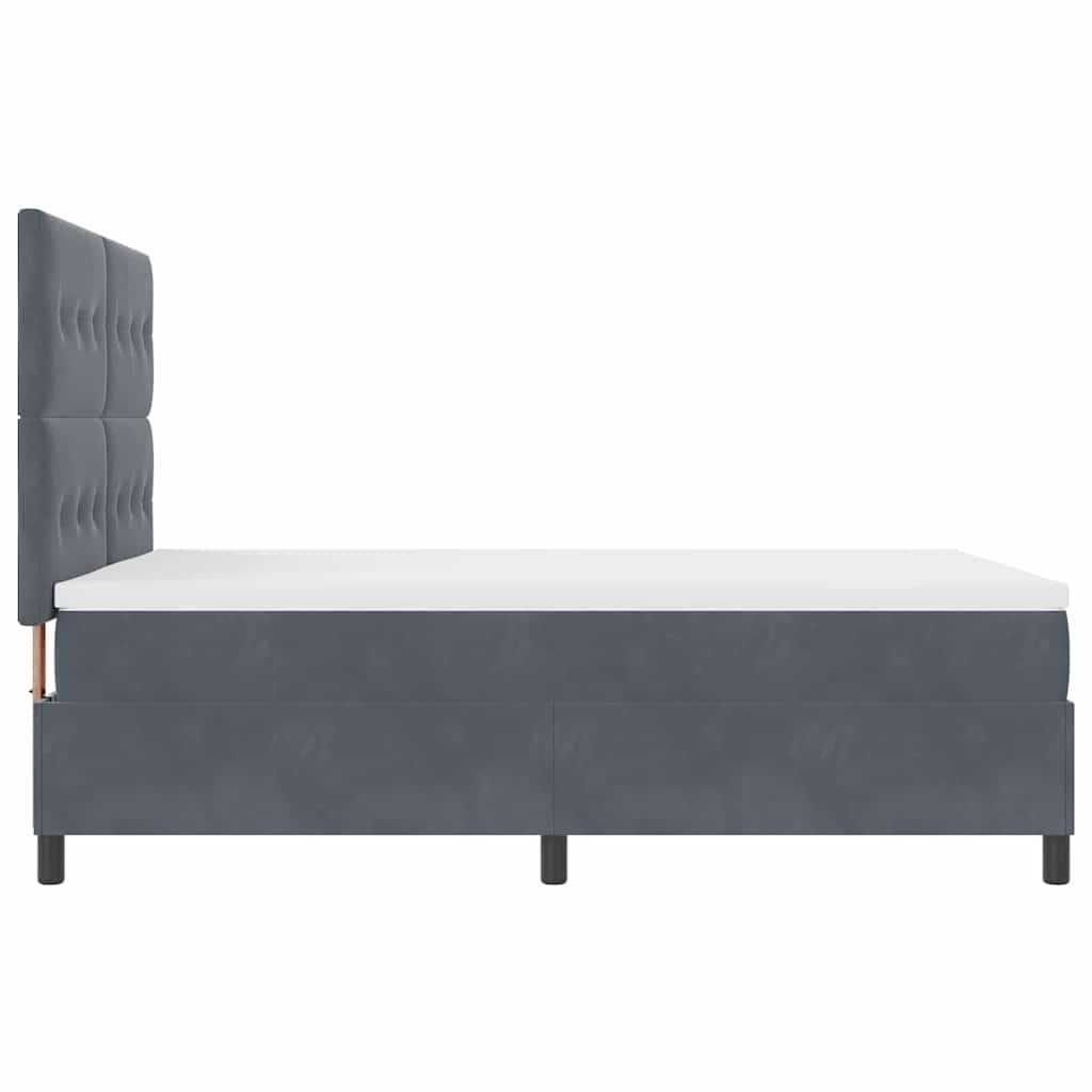 LED Box Spring Krevet Tamno siva 160 x 200 cm Baršun