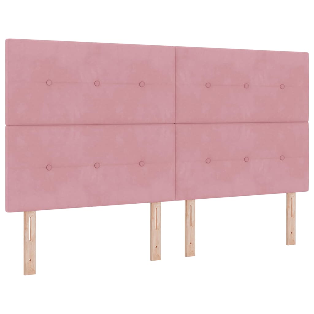LED Box Spring Krevet Ružičasta 180 x 200 cm Baršun