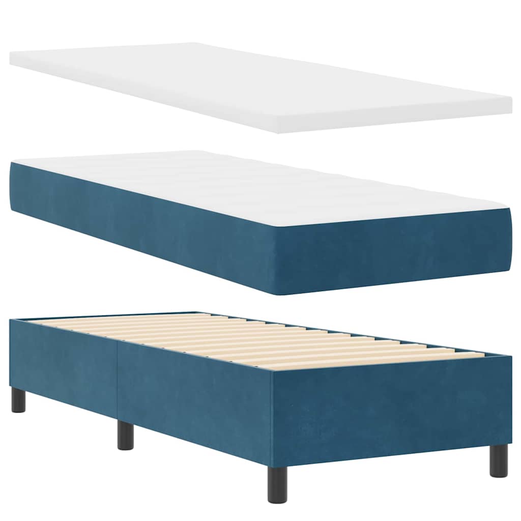 LED Box Spring Krevet Tamno plava 80 x 200 cm Baršun