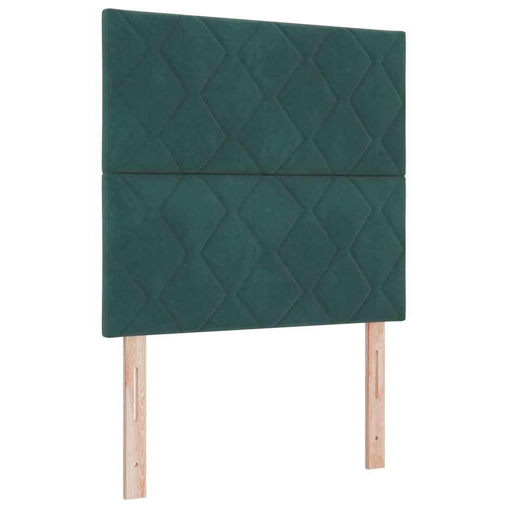 LED Box Spring Krevet Tamnozelena 90 x 190 cm Baršun