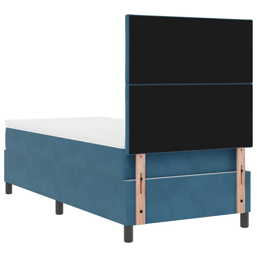 LED Box Spring Krevet Tamno plava 90 x 190 cm Baršun