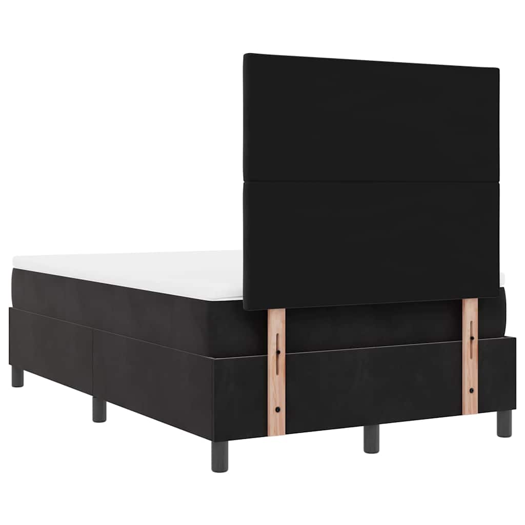 LED Box Spring Krevet s uzglavljem Crna 120 x 190 cm Baršun