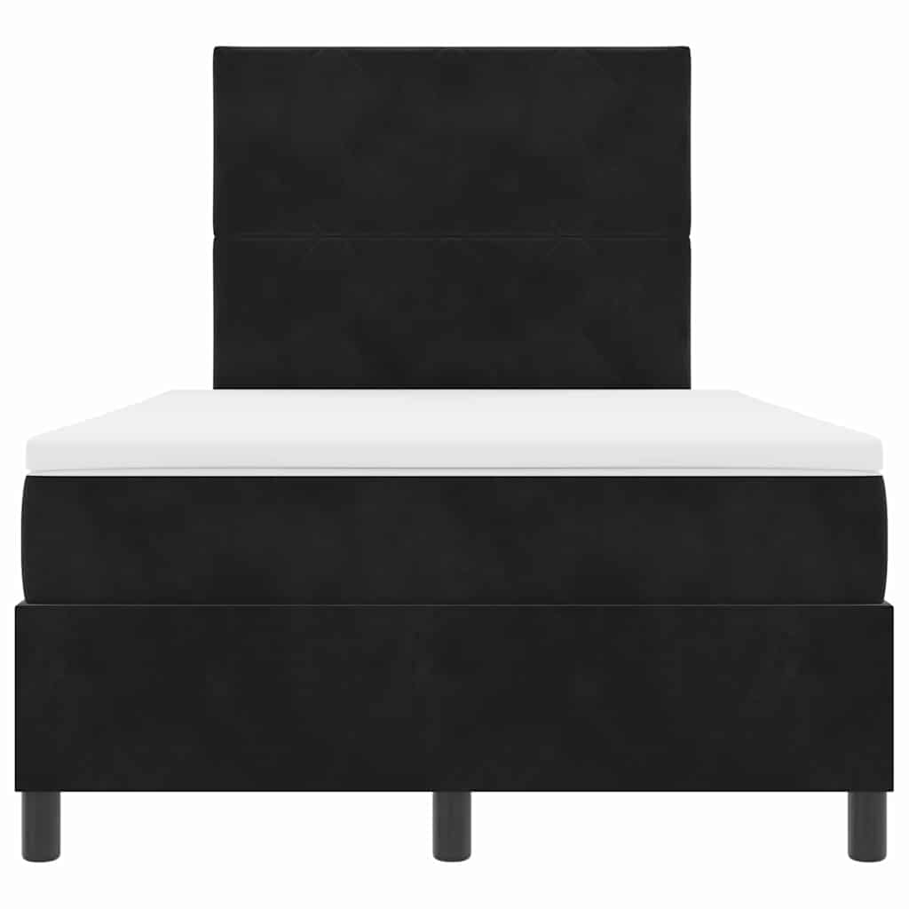 LED Box Spring Krevet s uzglavljem Crna 120 x 190 cm Baršun