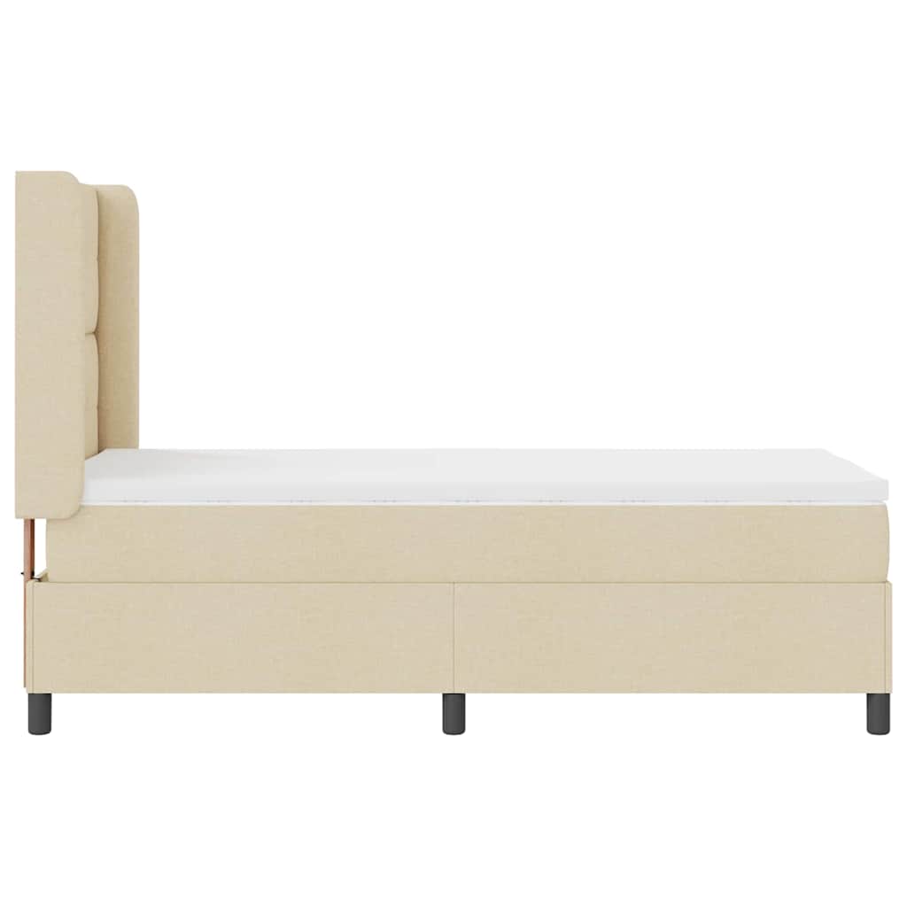 LED Box Spring Krevet s uzglavljem Krema 80 x 200 cm tkanina