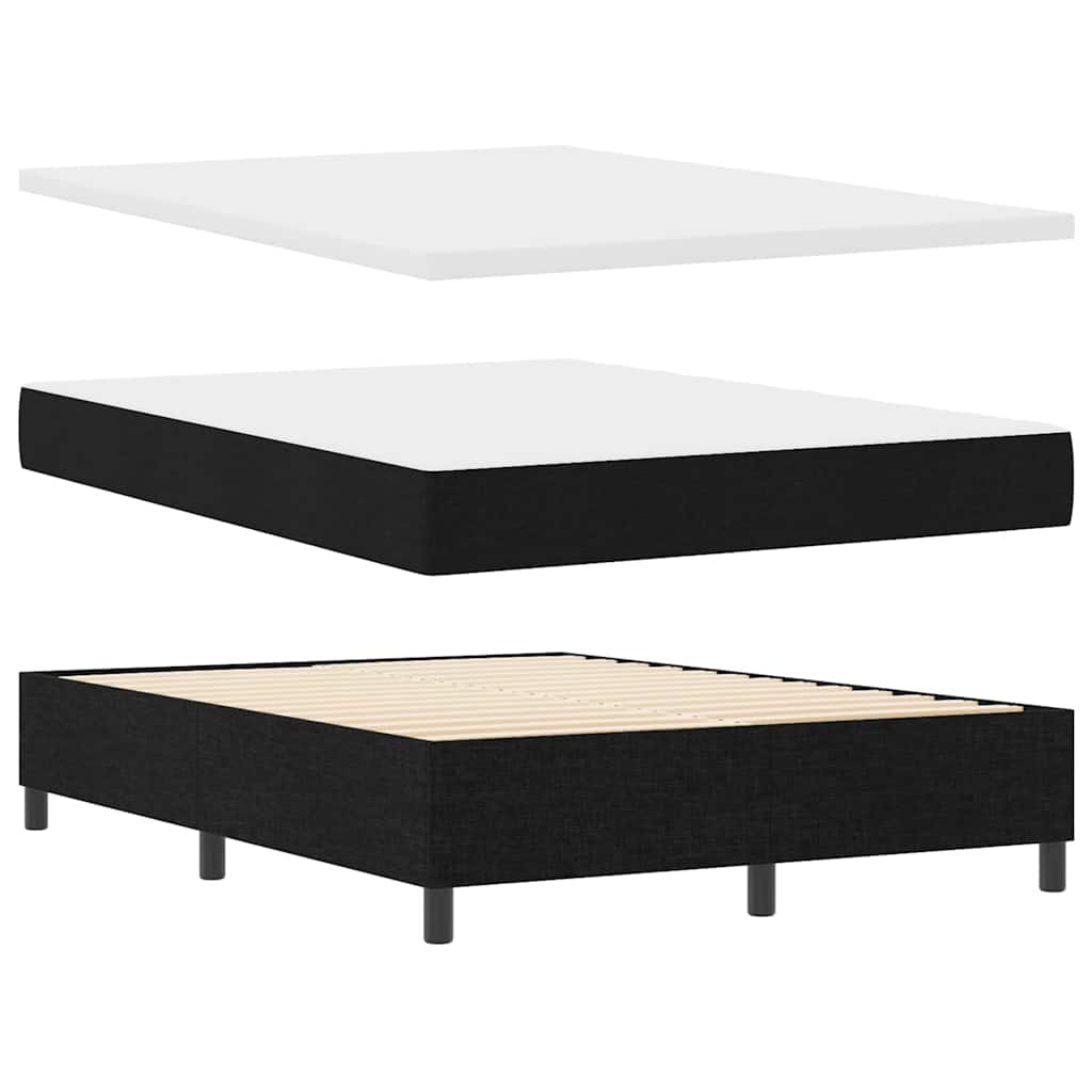 LED Box Spring Krevet s uzglavljem Crna 160 x 200 cm tkanina